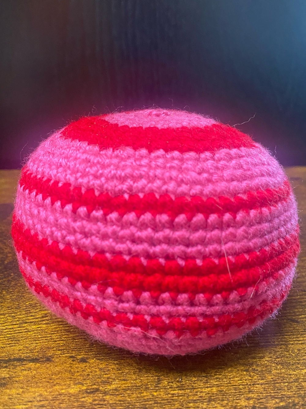 Jumbo Juggling Sac Crocheted Aqua  and White Ball 13” circumference